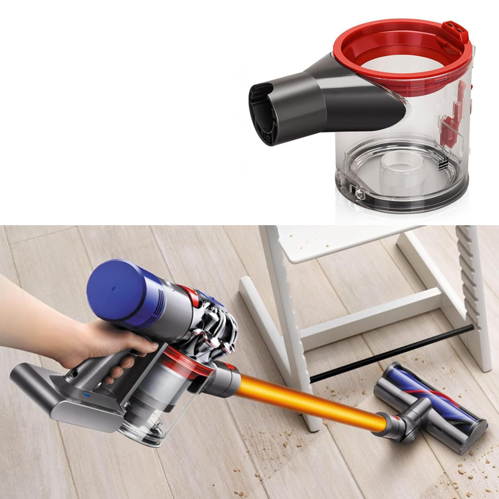 HAPPOW Dyson V7 V8 elektrikli süpürge için şeffaf yedek toz